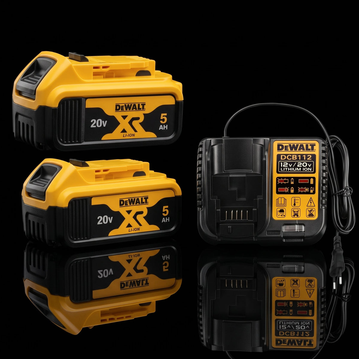 DeWalt 20V MAX 2x 5.0Ah Batteries & Fast Charger Kit