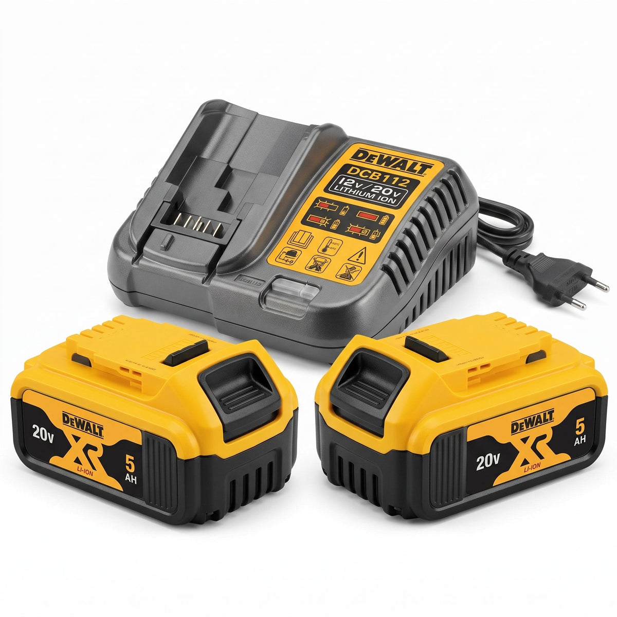 DeWalt 20V MAX 2x 5.0Ah Batteries & Fast Charger Kit