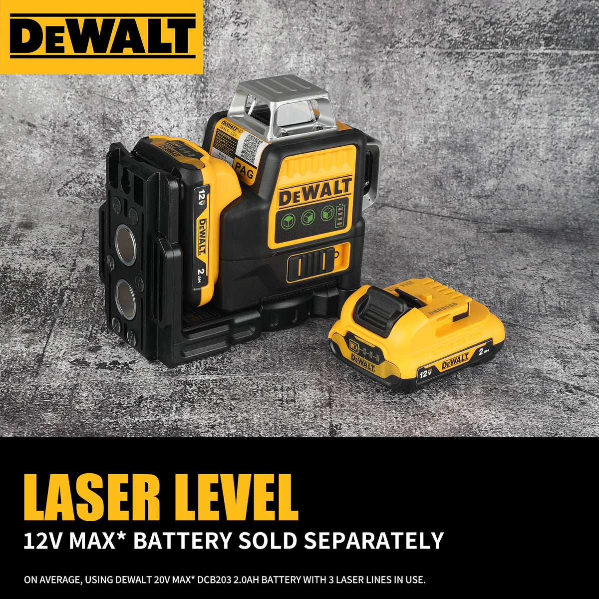 DeWALT DW089LG 12V Green Line 3 x 360 Laser Level Laser Tool ( battery + Charger )