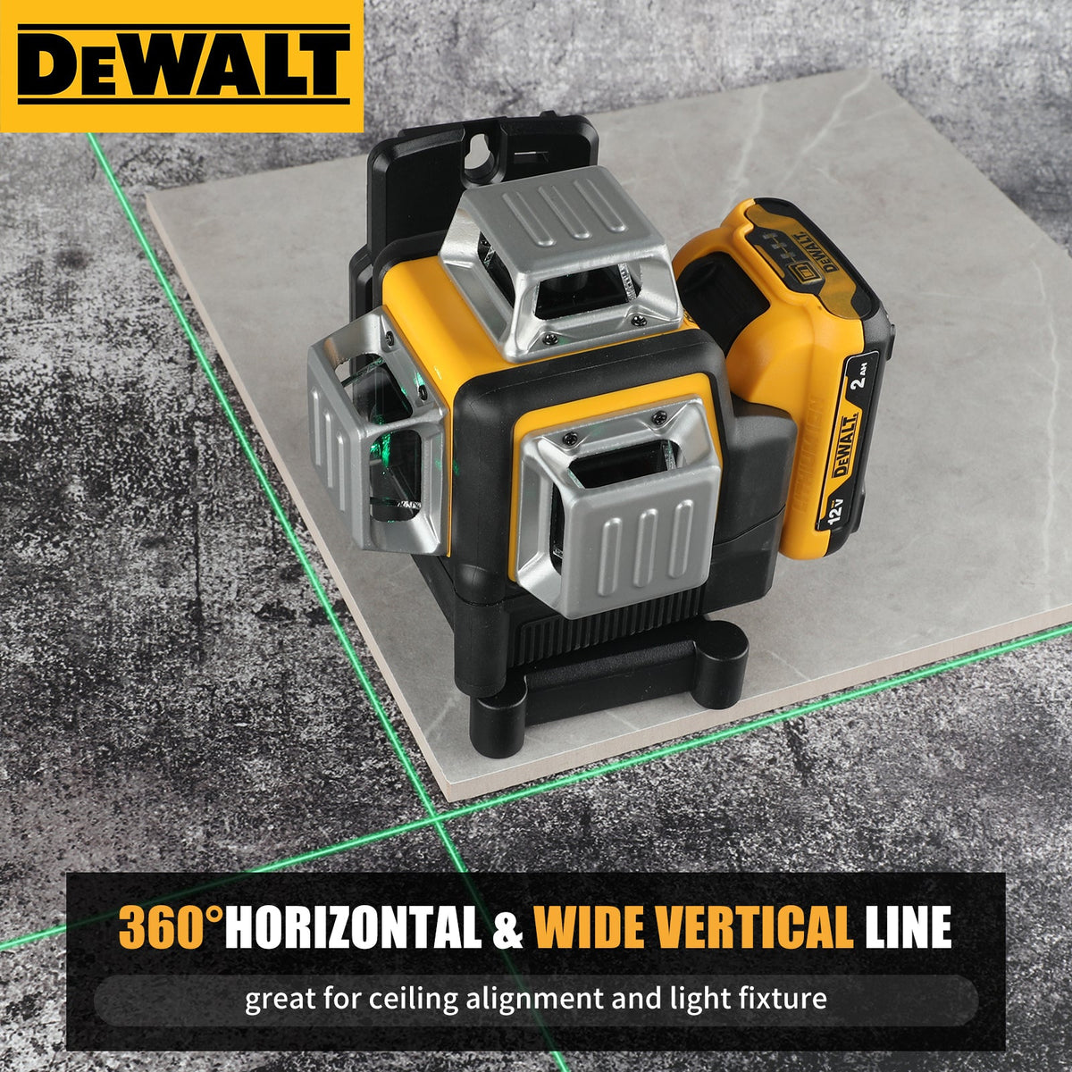 DeWALT DW089LG 12V Green Line 3 x 360 Laser Level Laser Tool ( battery + Charger )