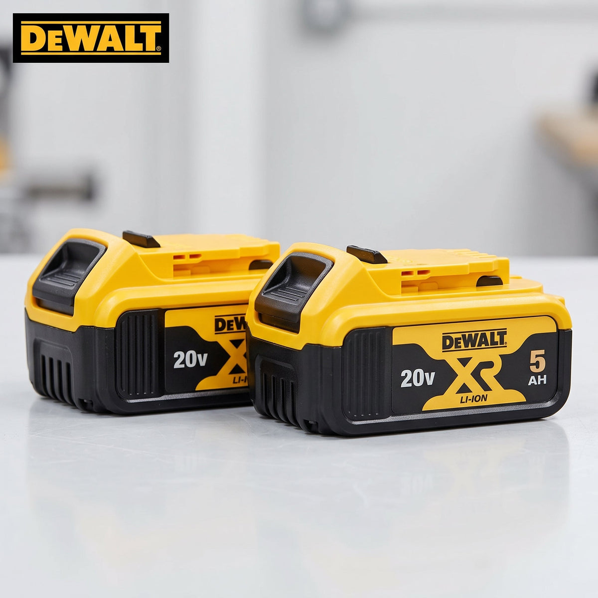 2x DeWALT 20V MAX* XR 5.0Ah Lithium-Ion Battery (DCB205) – High Capacity Power
