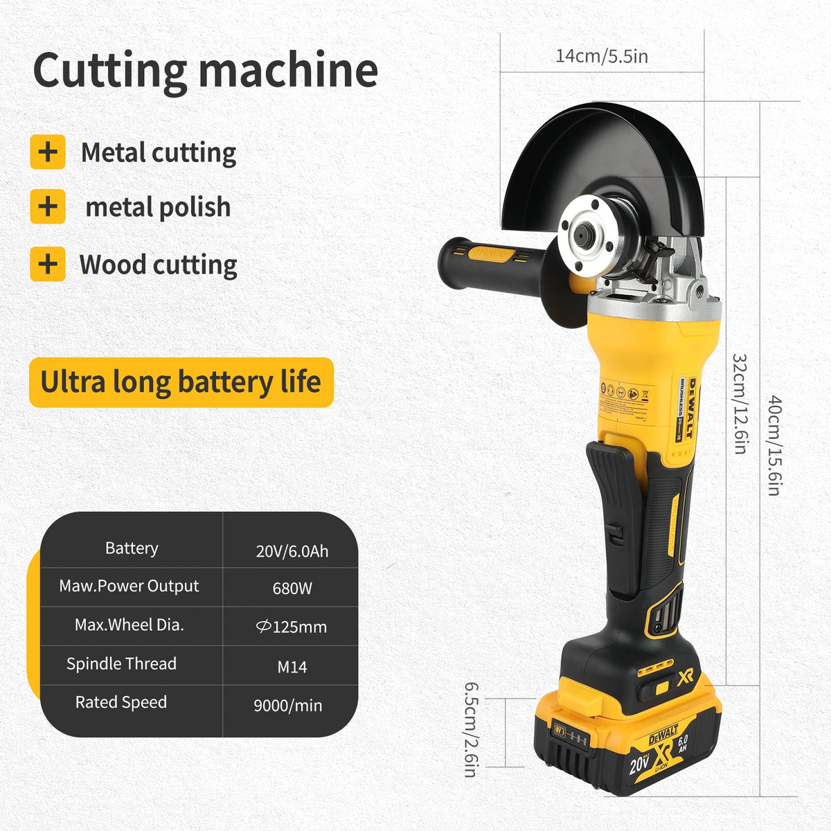 DeWALT DCG405 18V XR Brushless 125mm Angle Grinder (Body Only)
