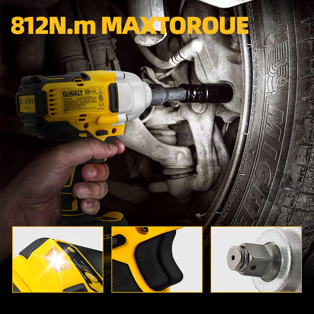 DeWALT DCF892 812N.m Cordless Impact Wrench High Torque 1/2 Inch Brushless Tool