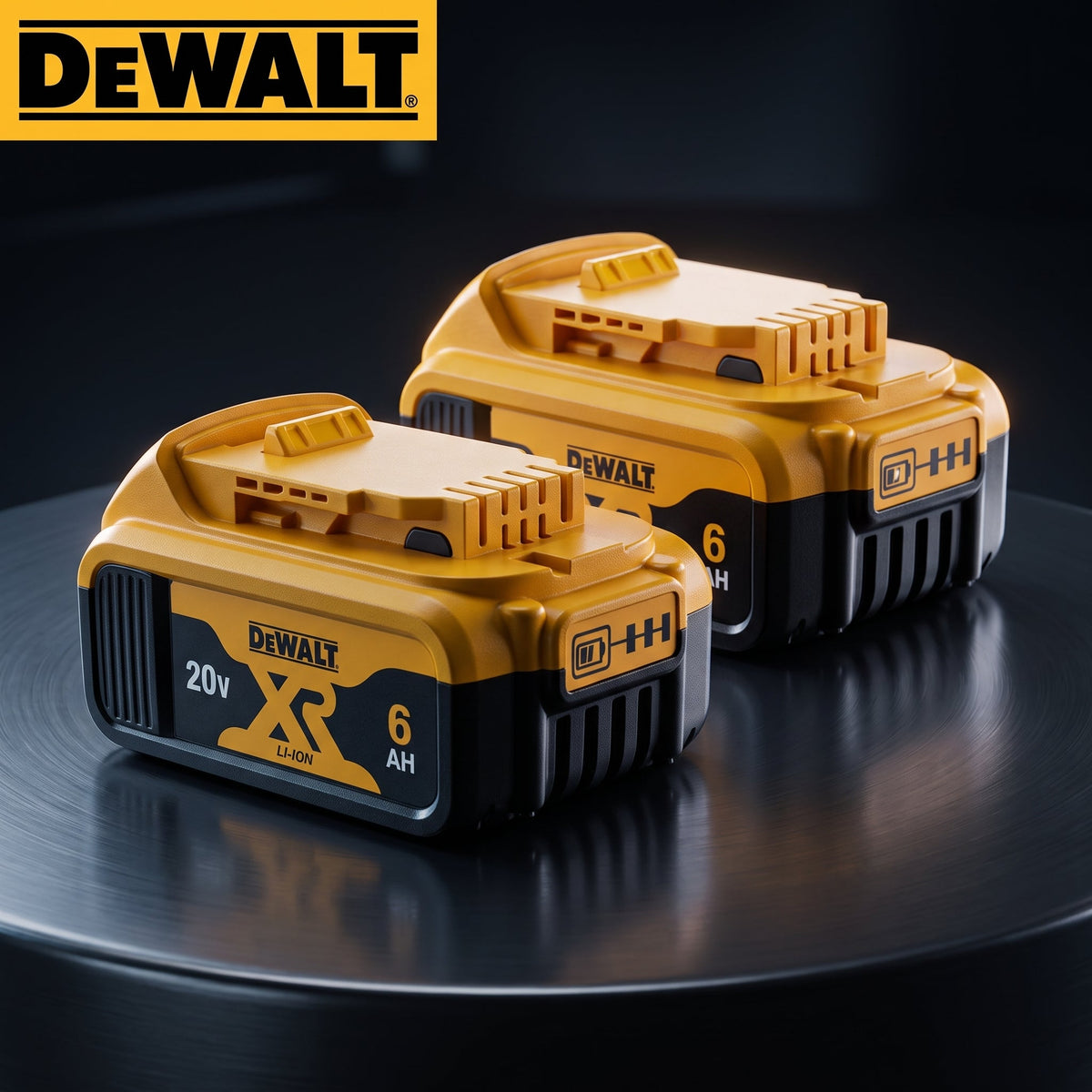2x DeWALT 20V MAX* XR 6.0Ah Lithium-Ion Premium Battery (DCB206)